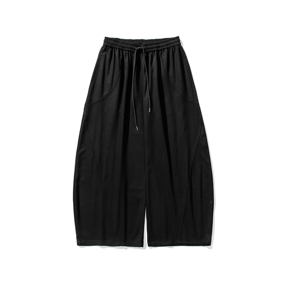 Herren Weite Lounge‑Hose im Palazzo‑Cut aus Baumwollmix mit Tunnelzug und Eingrifftaschen Drune