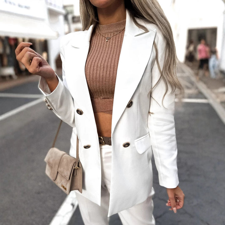 Damen Eleganter Blazer im modernen Schnitt mit doppelter Knopfreihe Drune