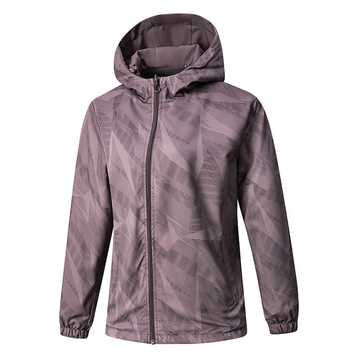 Damen Leichte technische Kapuzenjacke wasserabweisend mit Vollzip und elastischen Bündchen Drune
