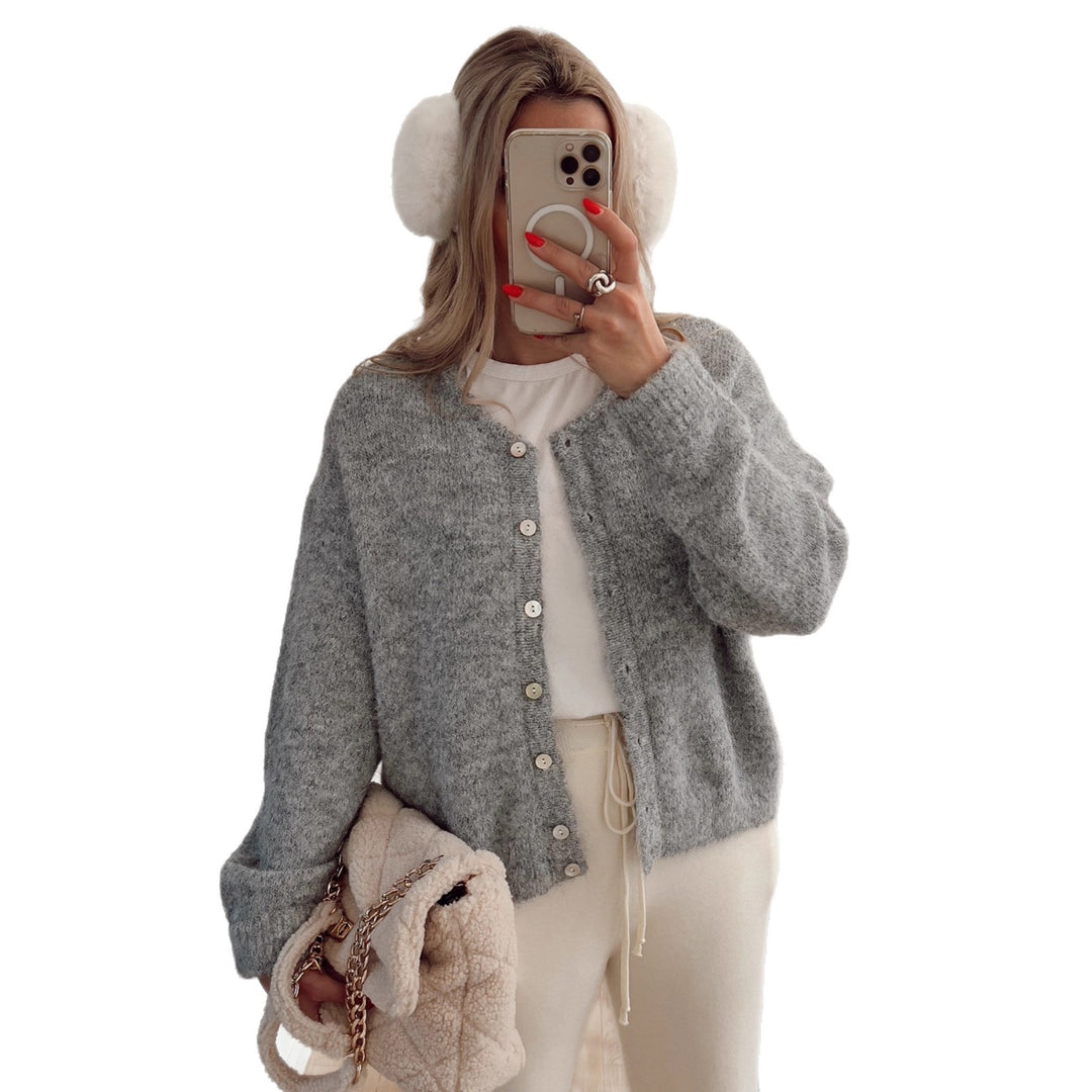 Damen weiche Strickjacke mit eleganter Knopfleiste und lässigem Schnitt Drune