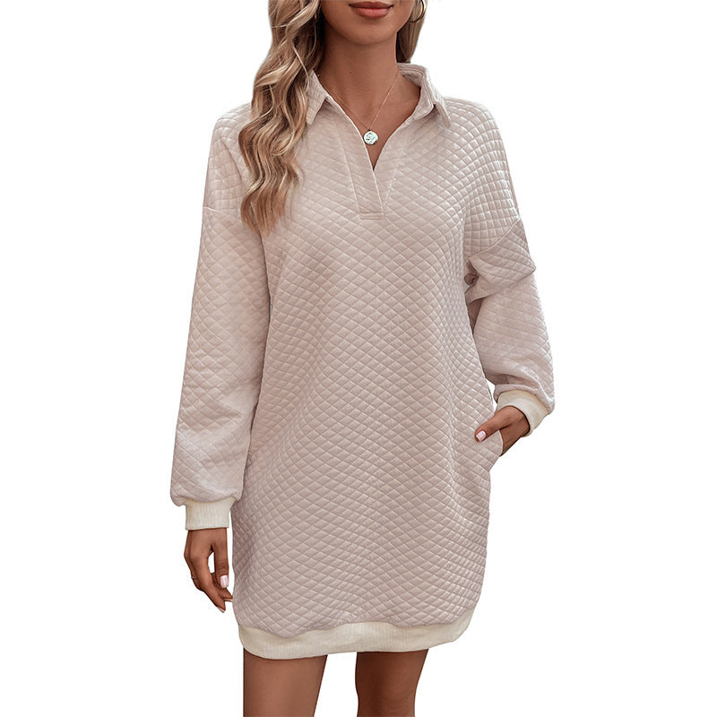 Damen Sportlicher Oversized Pulloverkleid Drune