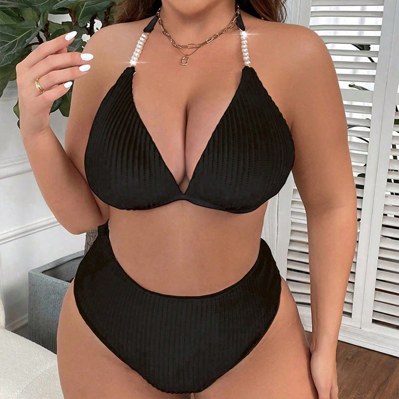 Damen Hochtailliertes Rippenset Bikini Drune