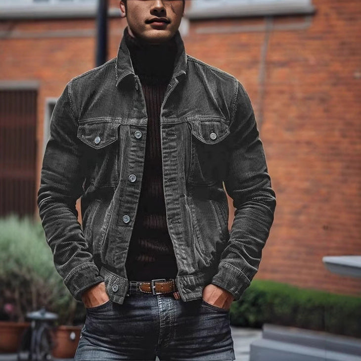 Herren Cordjacke im modernen Design mit praktischen Brusttaschen Drune