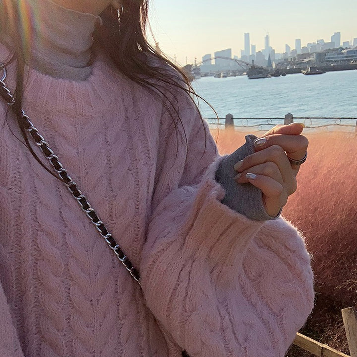 Damen Strickpullover mit voluminösen Ärmeln Drune