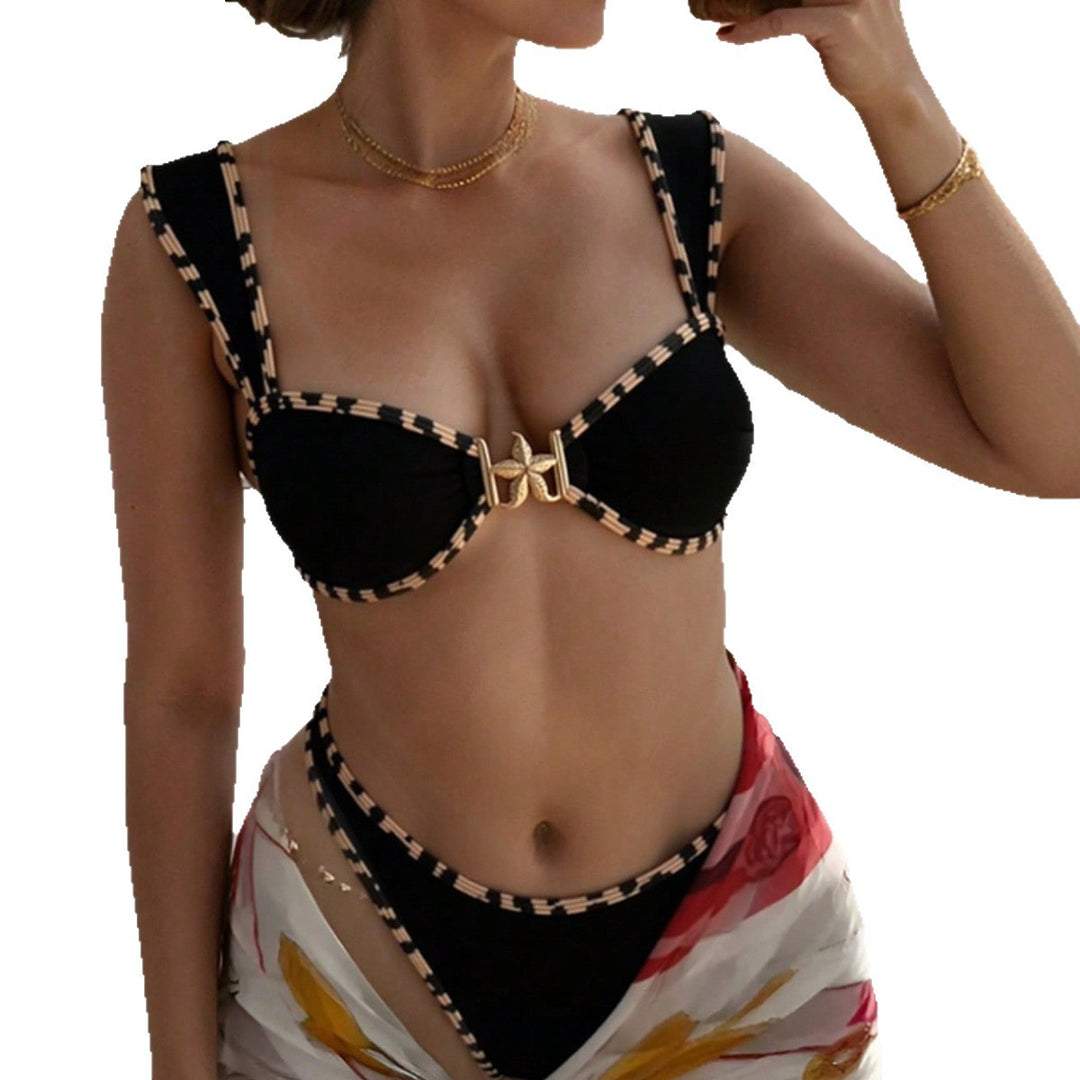 Damen Bikini-Oberteil mit stilvollen Trägern und dekorativem Verschluss Drune