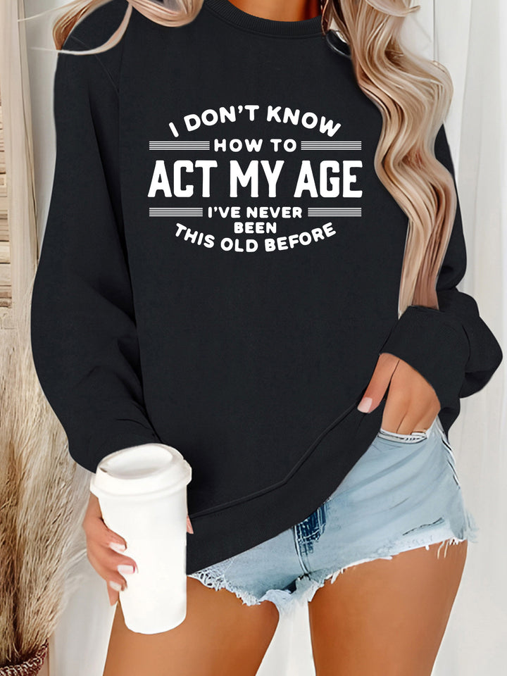 Damen Sweatshirt mit humorvollem Aufdruck und lässigem Schnitt Drune