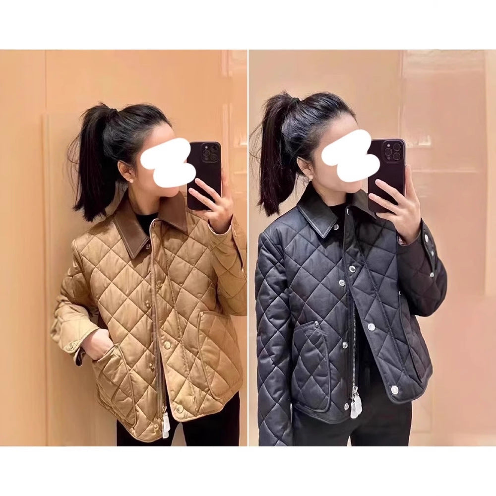 Damen Steppjacke mit hochwertigem Lederkragen Drune