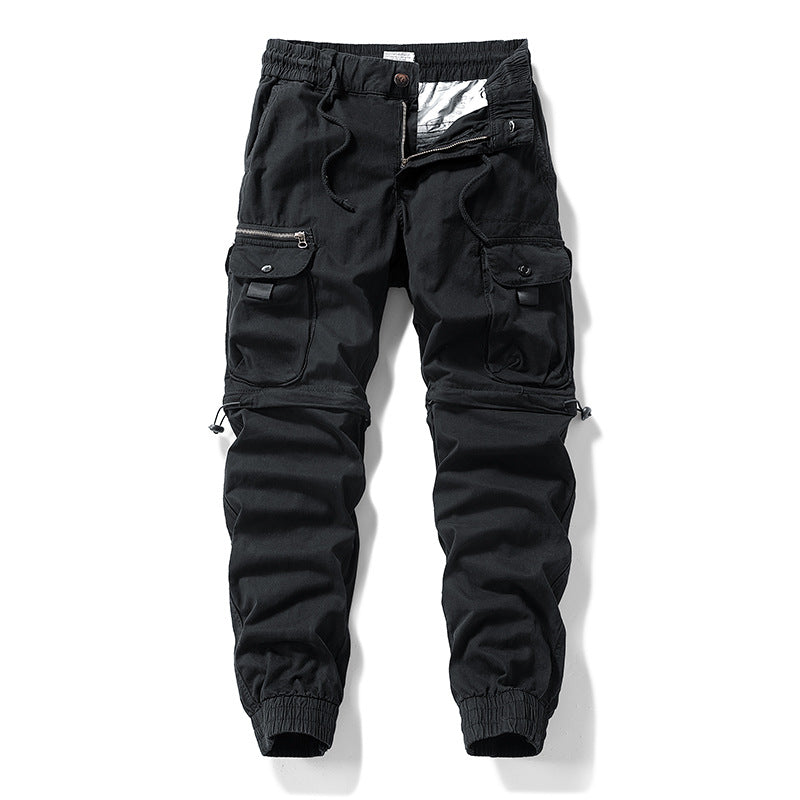 Herren Cargo-Jogginghose im Utility-Stil mit Elastikbund, Kordelzug und Multifachtaschen Drune