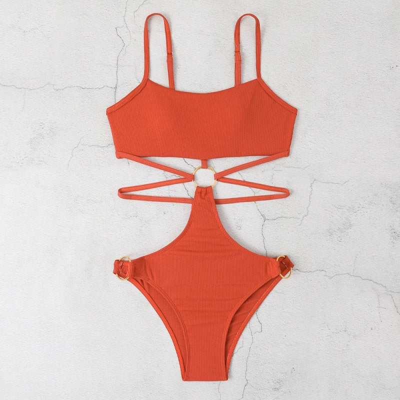 Damen Bikiniset mit stylischem Cut-Out-Design und goldenen Akzenten Drune
