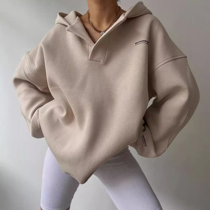 Damen Voluminöser Sculpt-Hoodie mit Oversize-Silhouette und markanter Kapuze Drune