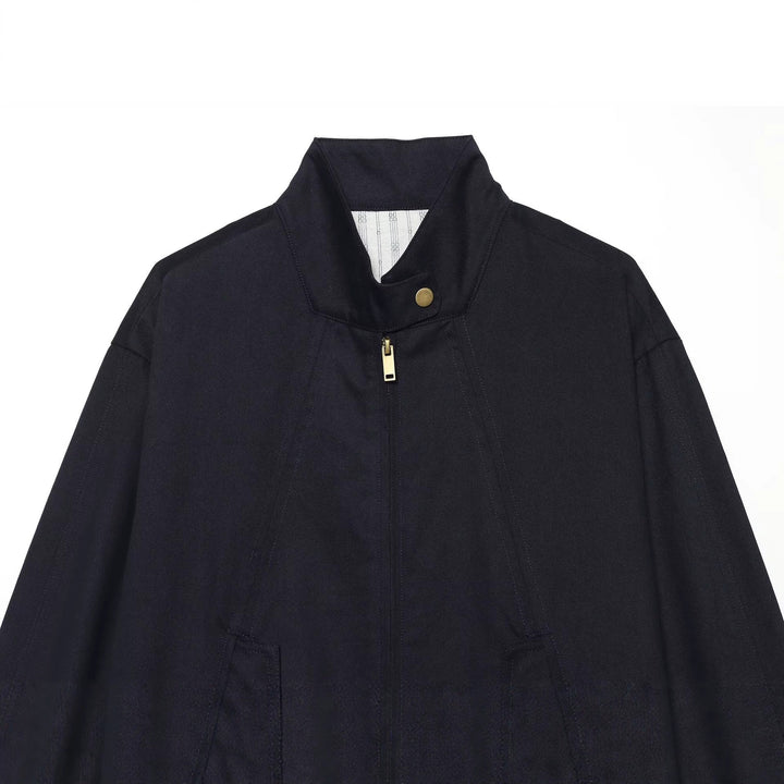 Damen Kurzer Boxy‑Blouson mit Stehkragen, aufgesetzten Pattentaschen und goldfarbenen Details Drune