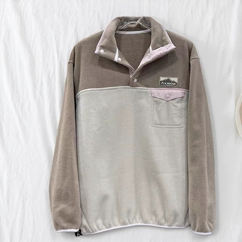 Damen Fleece-Pullover mit hochabschließendem Kragen und praktischen Taschen Drune