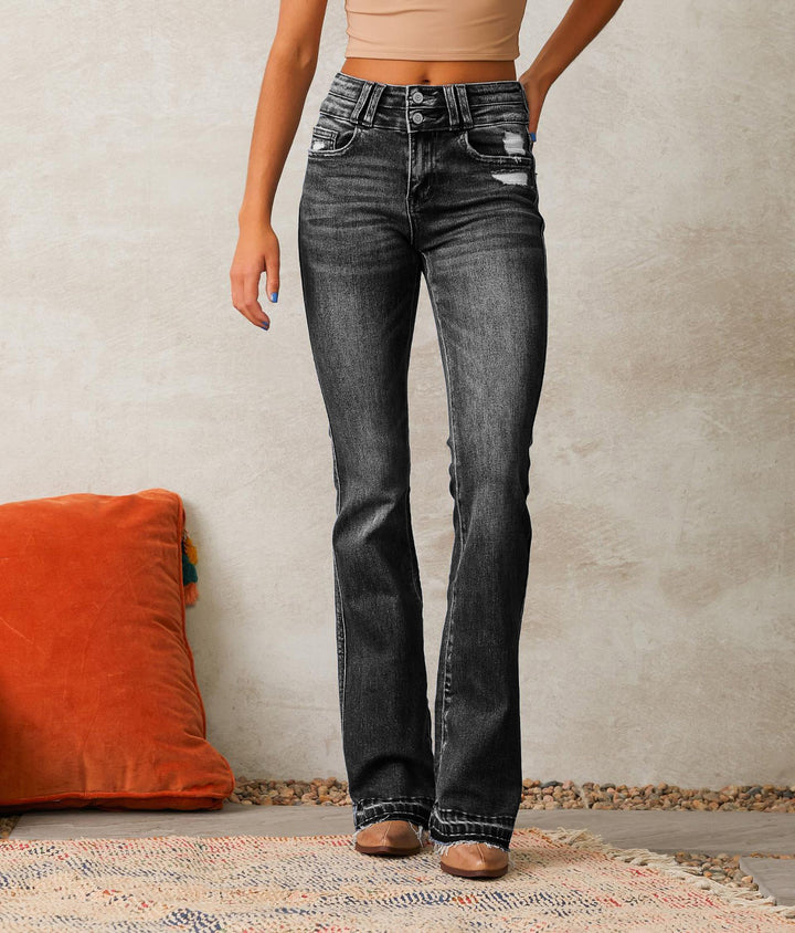 Damen Flared Jeans im Vintage-Stil Drune