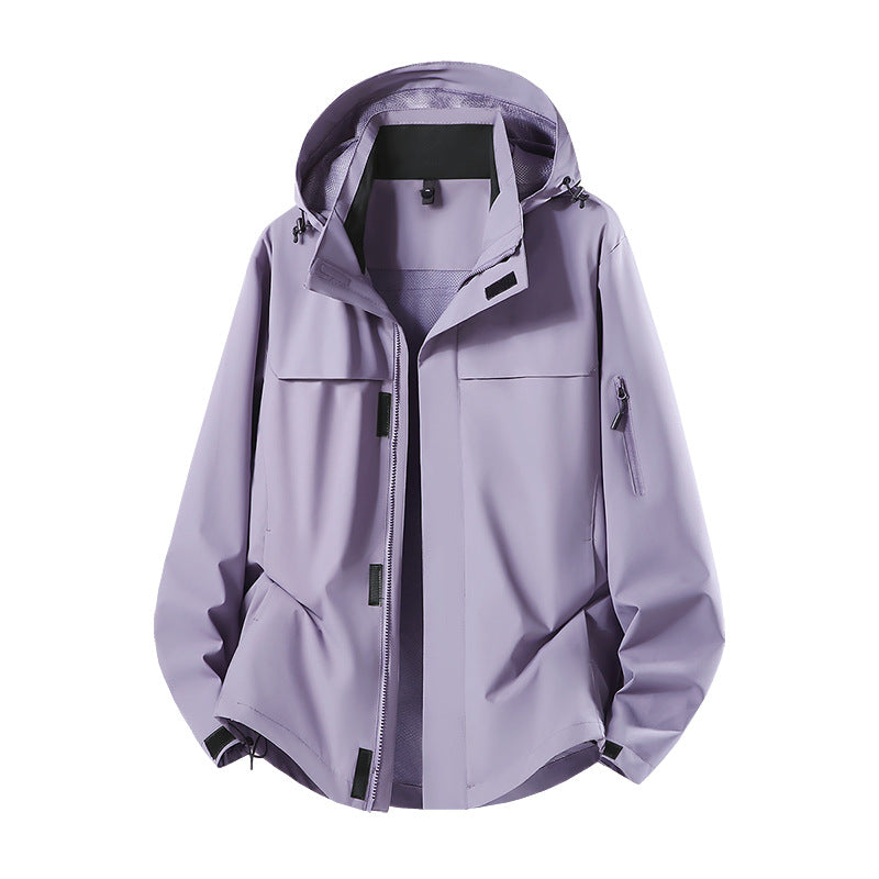 Herren Leichte wasserabweisende Kapuzen-Softshell-Übergangsjacke mit Meshfutter & Utility-Taschen Drune