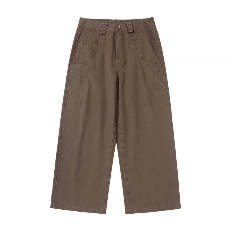 Damen Weite Highwaist-Culottehose mit Utility-Taschen und legerer Cropped-Silhouette Drune
