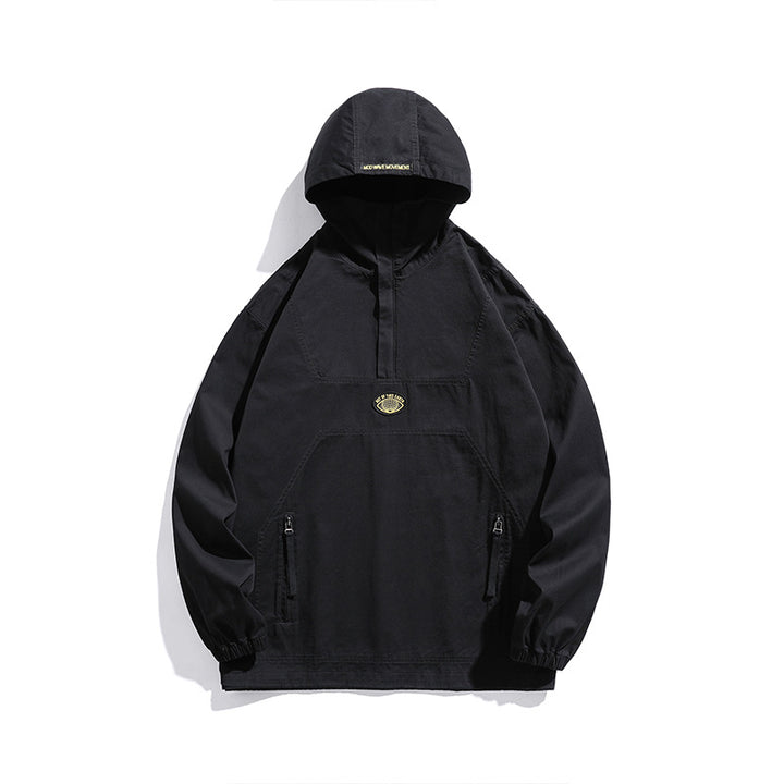 Herren Kapuzen-Anorak Pulloverjacke im Oversize-Utility-Stil Drune