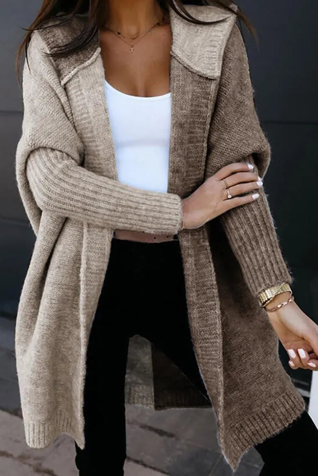 Drune | Gestickter Strick Kapuzenpullover Strickjacke Mantel