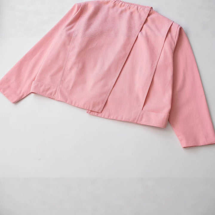 Damen Asymmetrische Kurzjacke mit Stehkragen und überlappender Schulterpasse Drune
