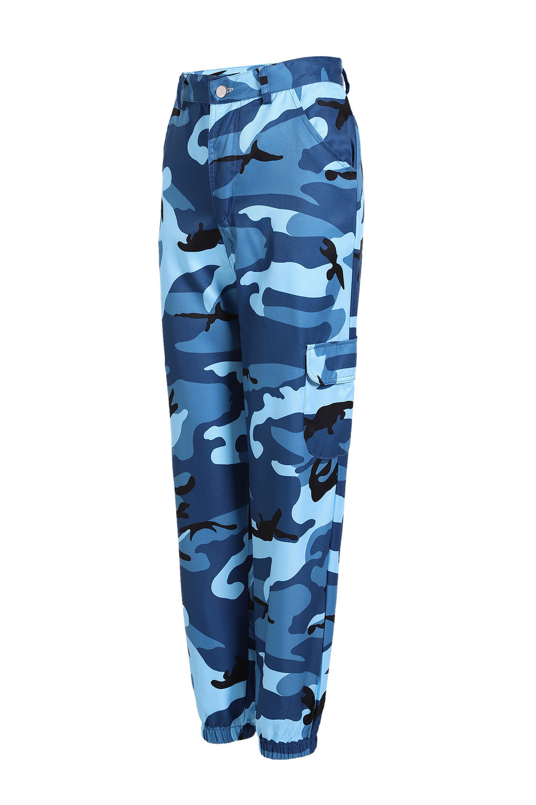 Damen Cargohose mit Camouflage‑Print, elastischem Bund und Beinbündchen Drune