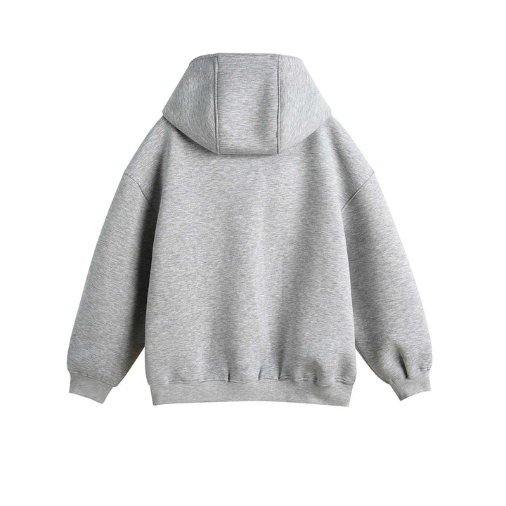Unisex Oversize Kapuzen‑Zipjacke mit asymmetrischem Reißverschluss und hohem Funnelkragen Drune