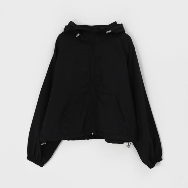 Damen winddichte Jacke mit Kapuze Drune