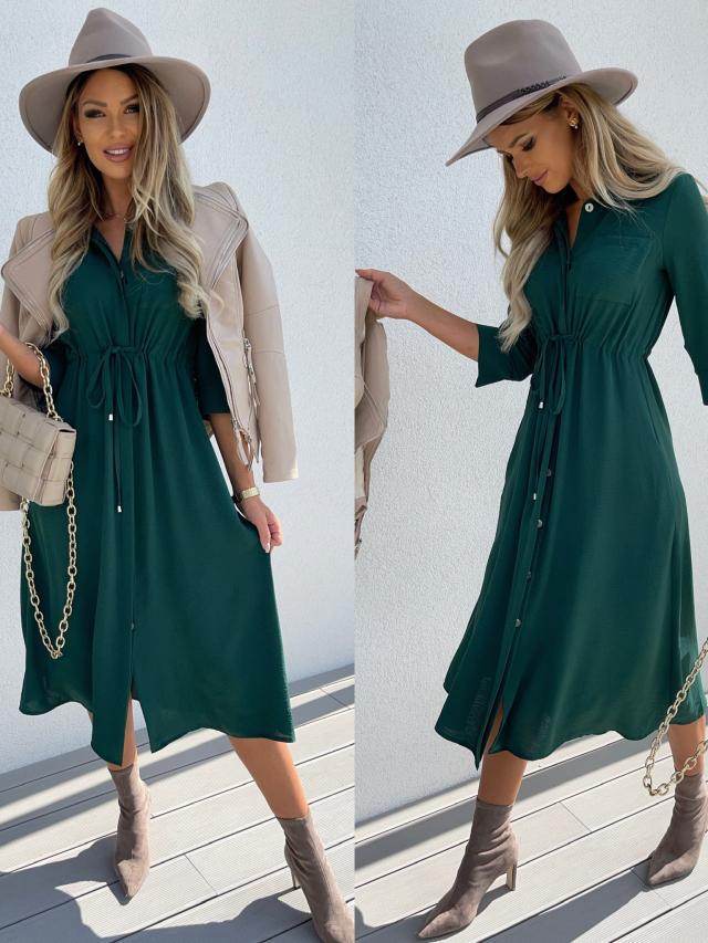 Damen Hemdblusenkleid mit taillierbarem Gürtel Drune