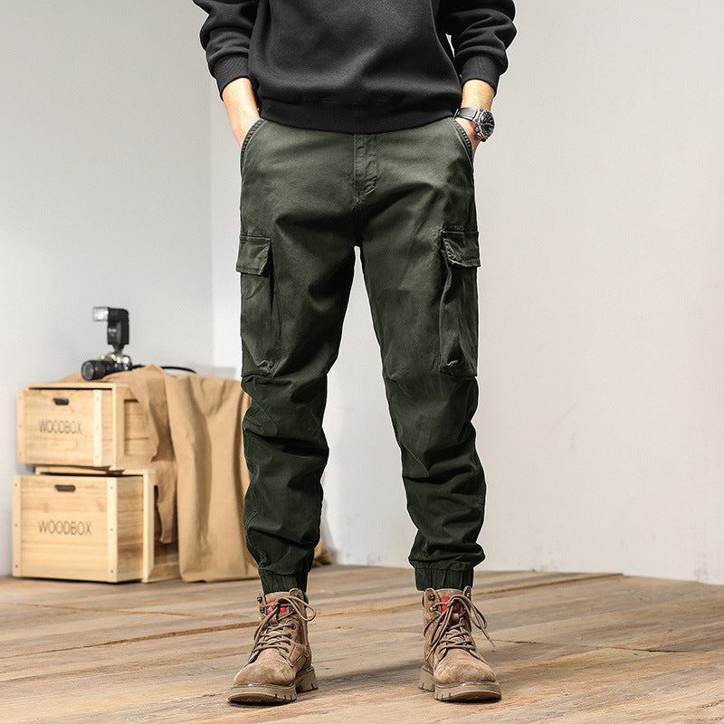 Herren Military-inspirierte Relaxed-Cargo-Jogger aus Ripstop-Baumwolle mit aufgesetzten Klappentaschen Drune