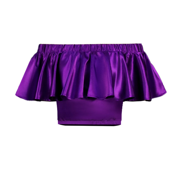 Damen Off-Shoulder Top mit voluminösem Rüschenkragen Drune
