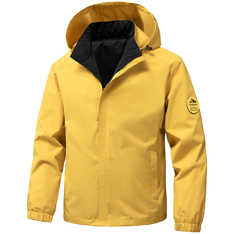 Herren technische Kapuzen-Softshelljacke mit verstellbarer Kapuze und Utility-Taschen Drune