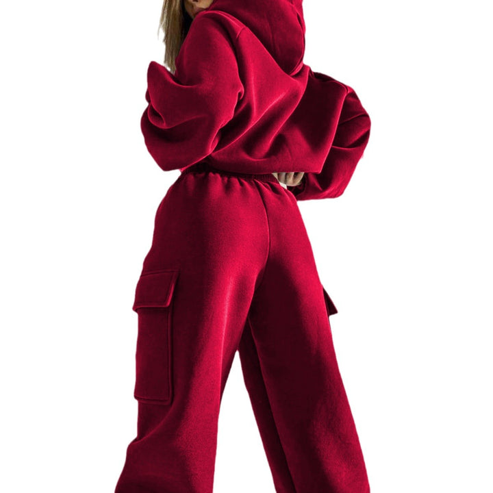 Damen nan oversized Kapuzenpullover-Set mit Cargo-Jogginghose Drune