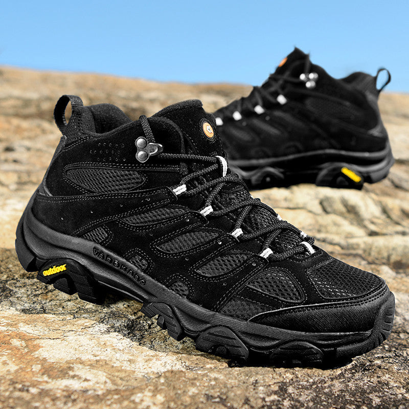 Herren robuste Trekkingstiefel mit wasserdichtem Wildleder‑Mesh, griffiger Offroad‑Profilsohle und verstärkter Zehenkappe Drune