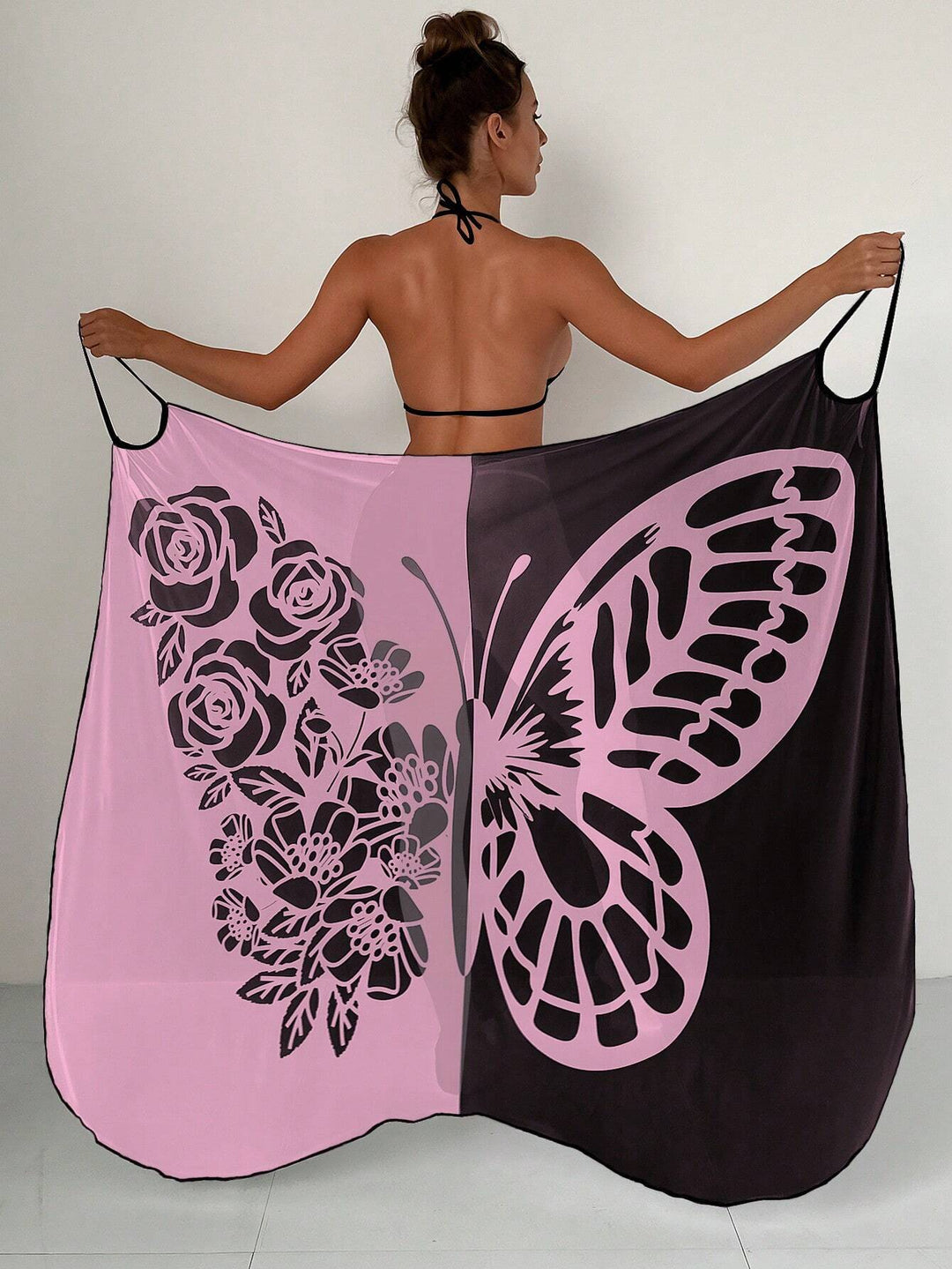Damen Strandtuch mit elegantem Schmetterlingsdruck Drune