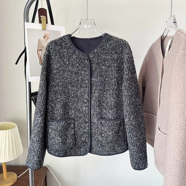Damen Modische Strickjacke mit Knopfdetails und praktischen Taschen Drune