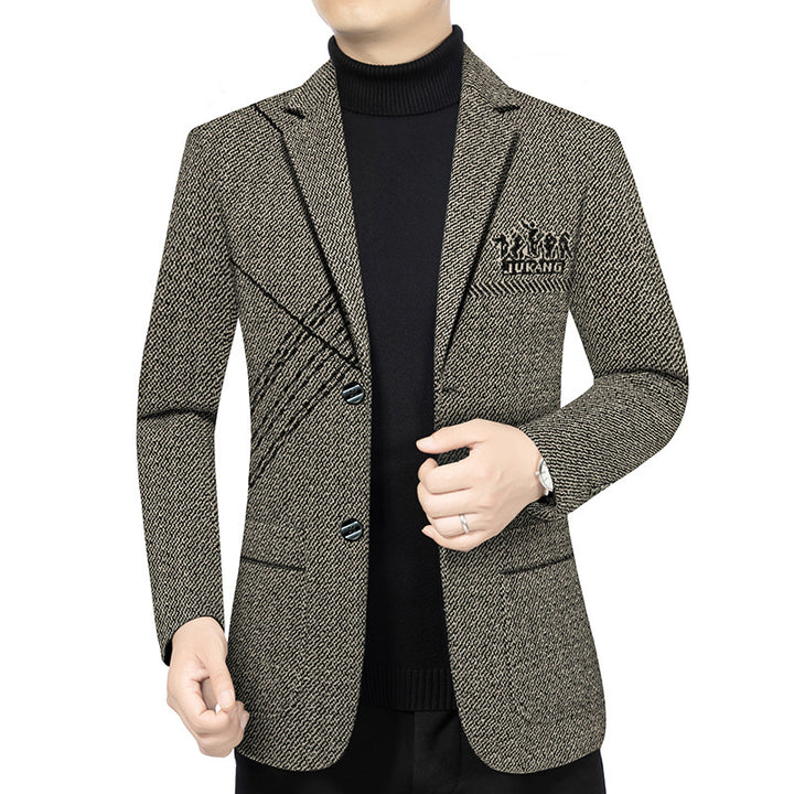 Herren Modernes Tweed-Sakko Slim Fit mit dezentem Emblem Drune