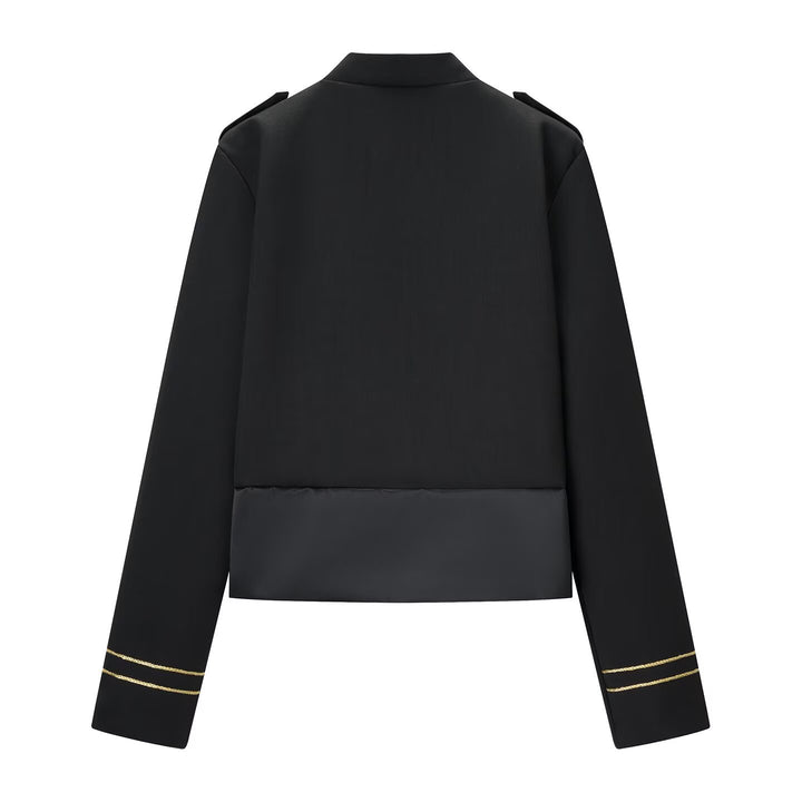 Damen Kurzparadejacke im Uniformstil mit Zierkordeln und Pattentaschen Drune