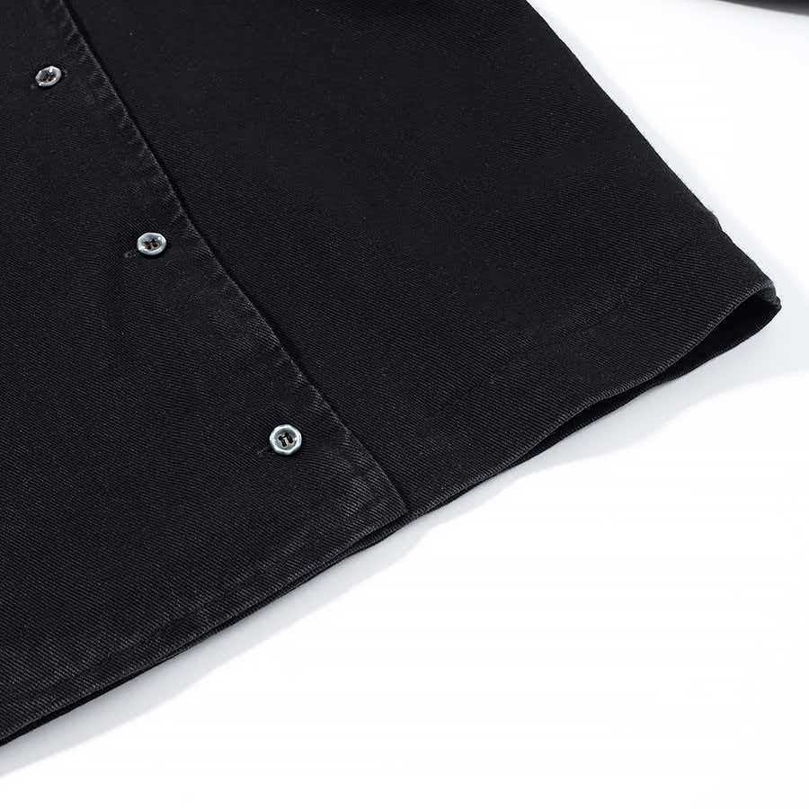 Damen moderne Denimjacke mit asymmetrischem Kragen und praktischen Druckknöpfen Drune