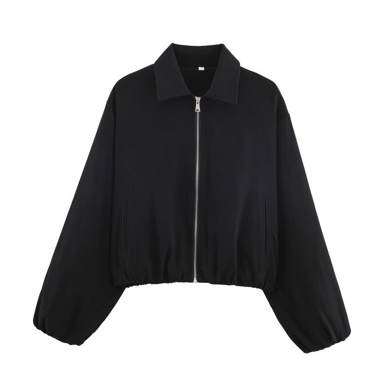 Damen cropped Steppjacke mit elastischen Bündchen und praktischen Taschen Drune