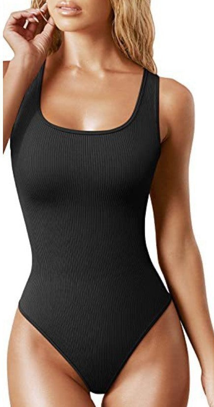 Damen Sportlicher Einteiler Badeanzug mit raffinierten Rippdetails Drune