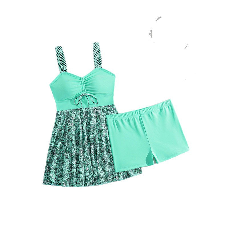 Damen Tankini mit floralem Rock und gepolstertem Oberteil Drune