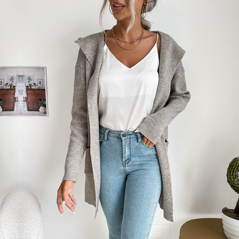 Damen Lässiger Strickmantel Drune