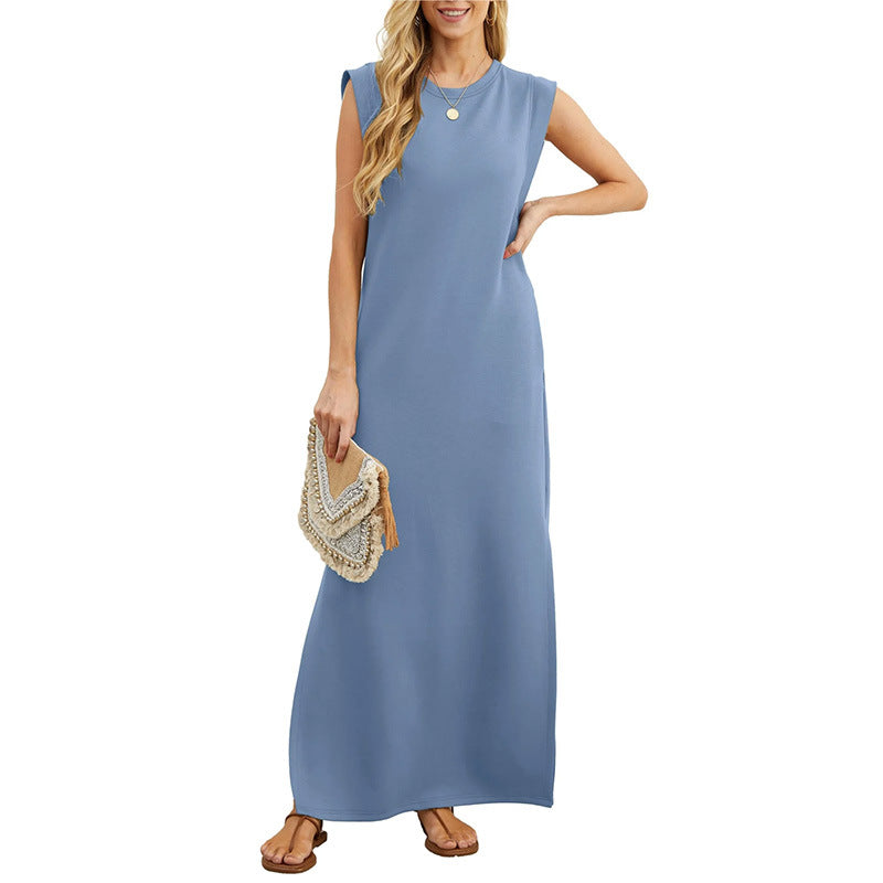 Damen Maxikleid mit lässigem Schnitt und minimalistischen Details Drune