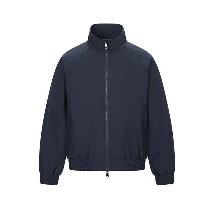Herren Leichte Utility-Trainingsjacke mit Stehkragen, Zwei-Wege-Reißverschluss und elastischem Bund Drune