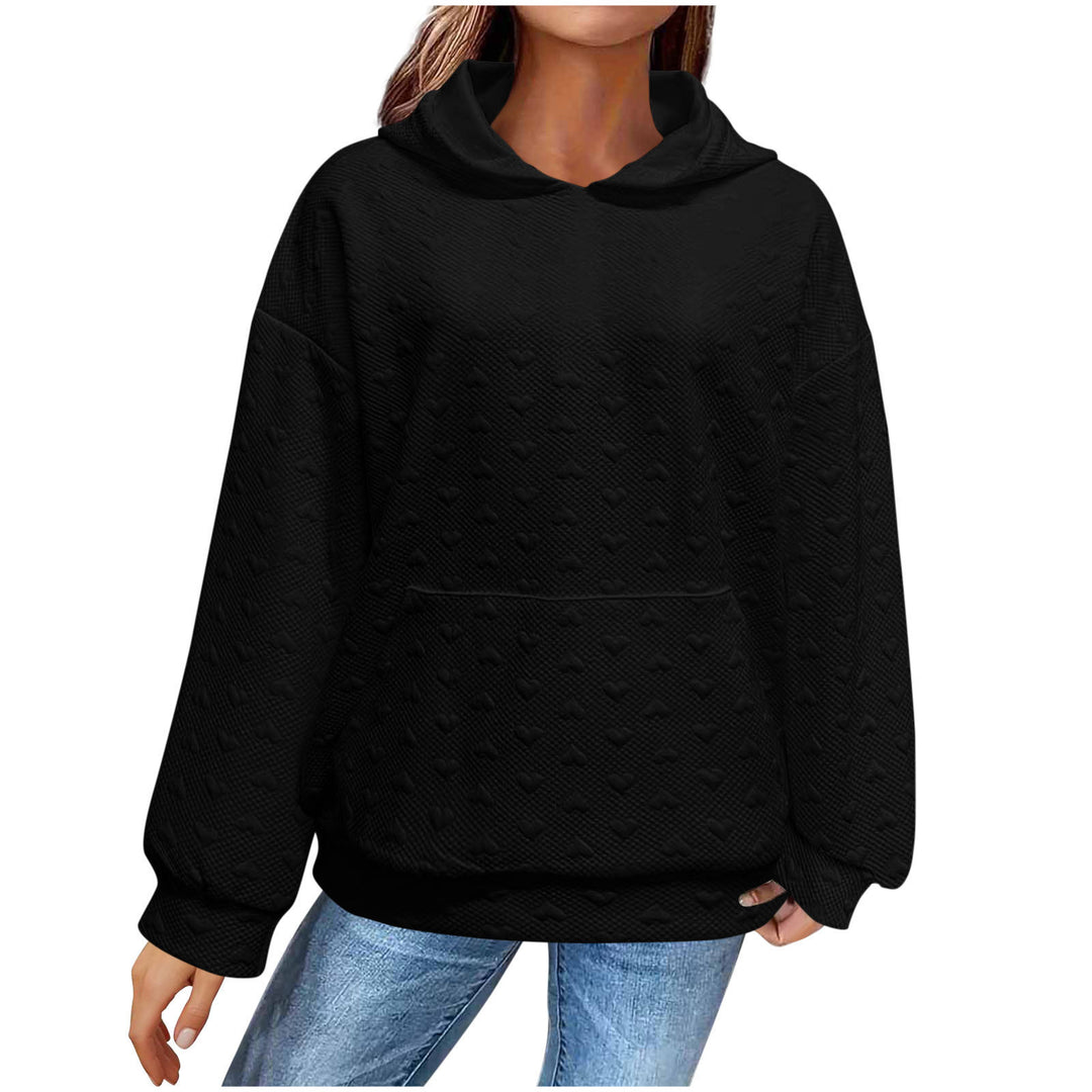 Damen Kapuzenpullover mit strukturiertem Herzmuster Drune