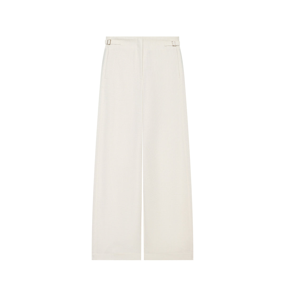 Damen Hochtaillierte Culotte-Hose mit weitem Bein und dekorativem Taillengürtel Drune