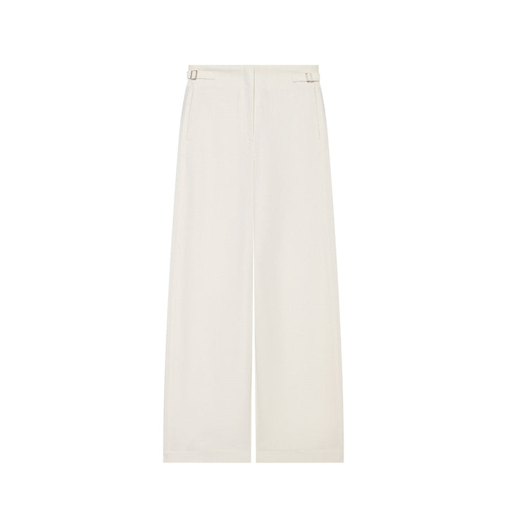Damen Hochtaillierte Culotte-Hose mit weitem Bein und dekorativem Taillengürtel Drune