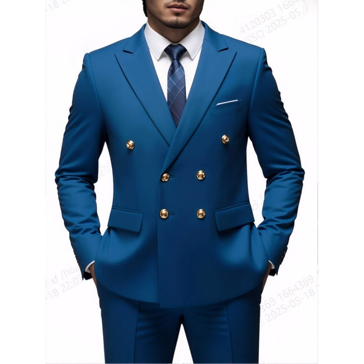 Drune | Smokingjacke Taillierte Passform Doppelreiher Wollmischung Piqué Kragen