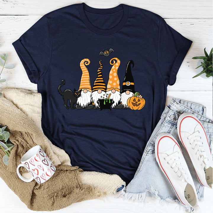 Damen Halloween-Themen Grafik T-Shirt mit verspieltem Wichtel-Design Drune
