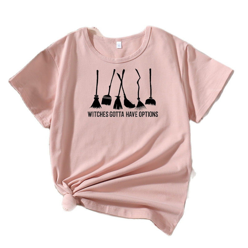 Frauen Grafik Besenstiel Humor T-Shirt Drune