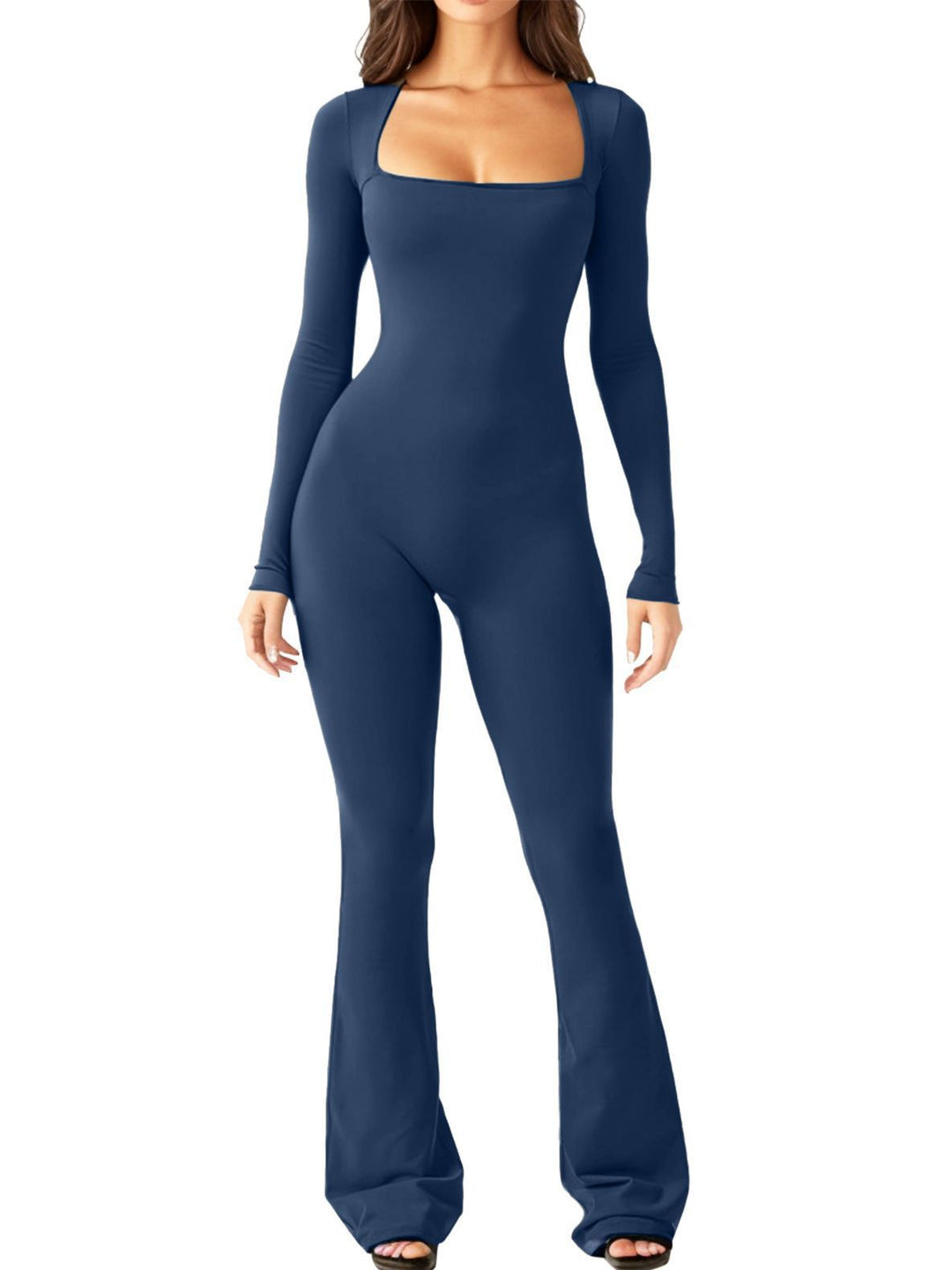 Damen Eleganter Jumpsuit mit langem Arm und figurbetontem Schnitt Drune