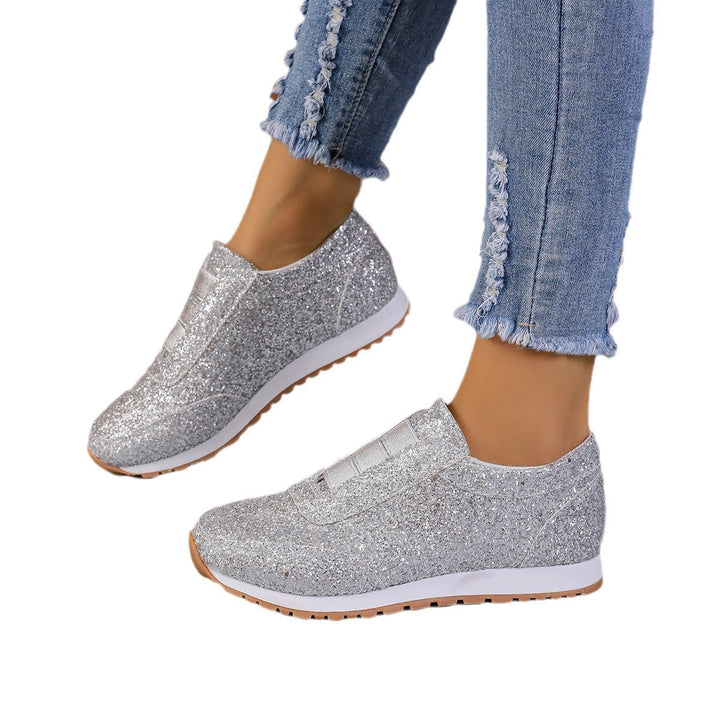 Damen Sneaker mit Glitzer-Effekt und elastischem Riemen Drune